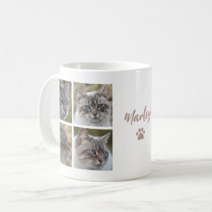 Taza de café con collage de 8 fotos personalizadas