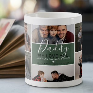 Taza De Café Con Collage De Fotos De Papá Moderno