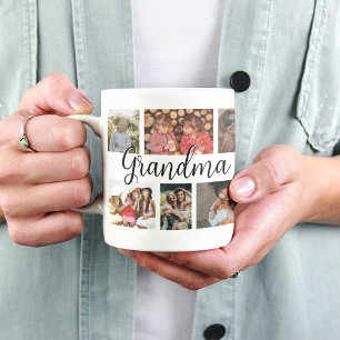 Taza de café con collage personalizado de 12 fotos