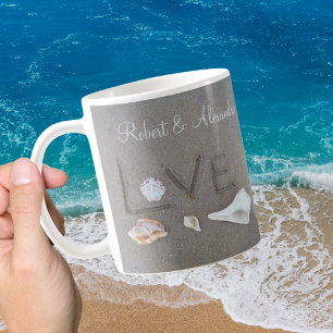 Taza de café con conchas Personalized Love on the 