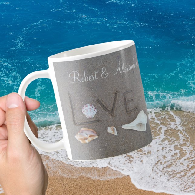Taza de café con conchas Personalized Love on the  (Subido por el creador)