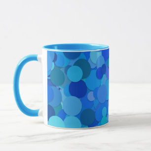taza de café con confeti de punto azul
