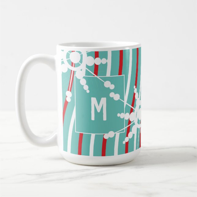 Taza de café con copo de nieve de Navidad arcoíris (Izquierda)