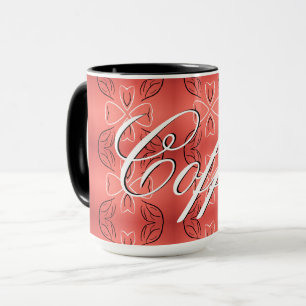 Taza de café con coral oxidado