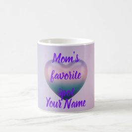 Taza de café con corazón 3D efecto Ombre púrpura p