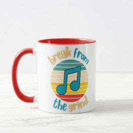 Taza de café con corchea musical