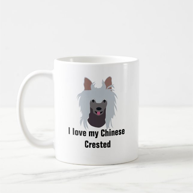 Taza de café con cresta china del perro - chino (Izquierda)