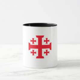 Taza de café con cruz de Jerusalén de los cruzados