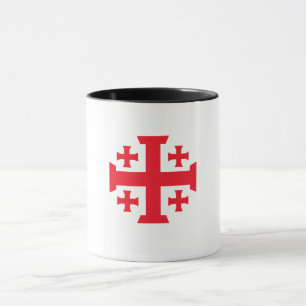 Taza de café con cruz de Jerusalén de los cruzados