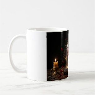 Taza de café con cúpula de rosa encantada