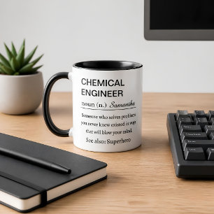 Taza de café con definición divertida de ingeniero