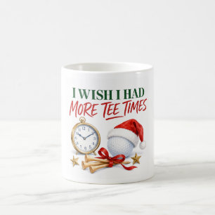 Taza de café con deseos de Navidad de golf con bol