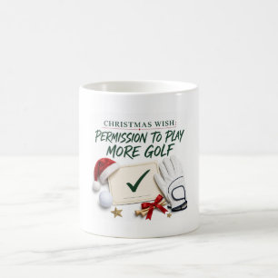 Taza de café con deseos de Navidad de golf con bol