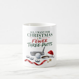 Taza de café con deseos de Navidad de golf con pel