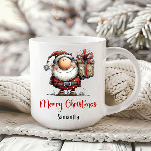 Taza de café con dibujo animado de Santa Claus div