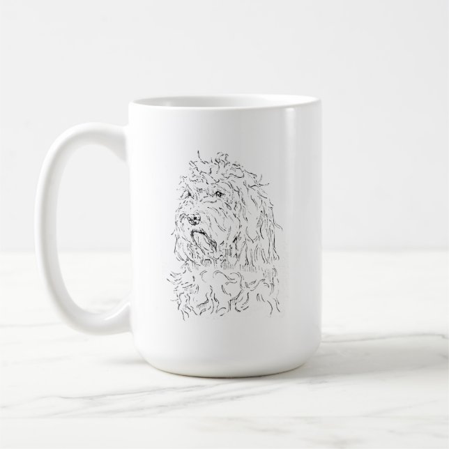 Taza de café con dibujo de perro Cockapoo (Izquierda)