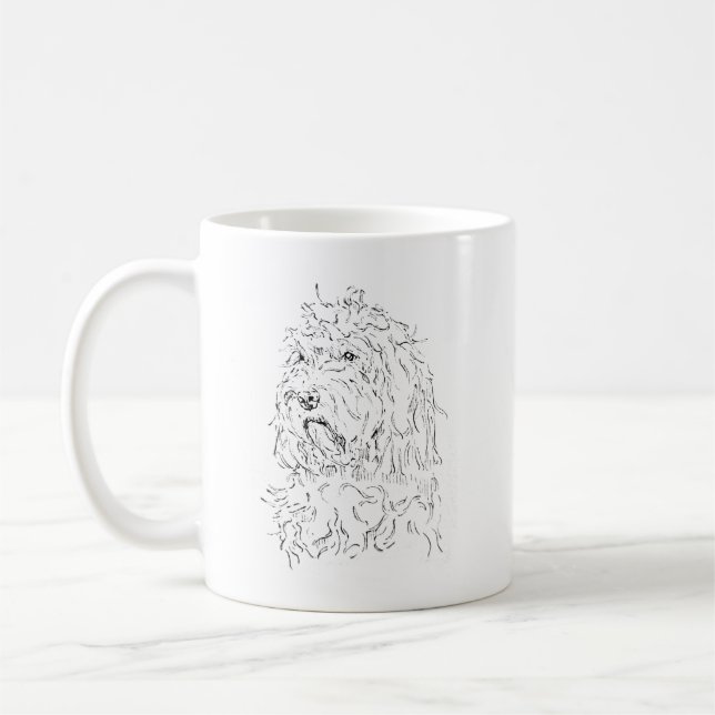 Taza de café con dibujo de perro Cockapoo (Izquierda)
