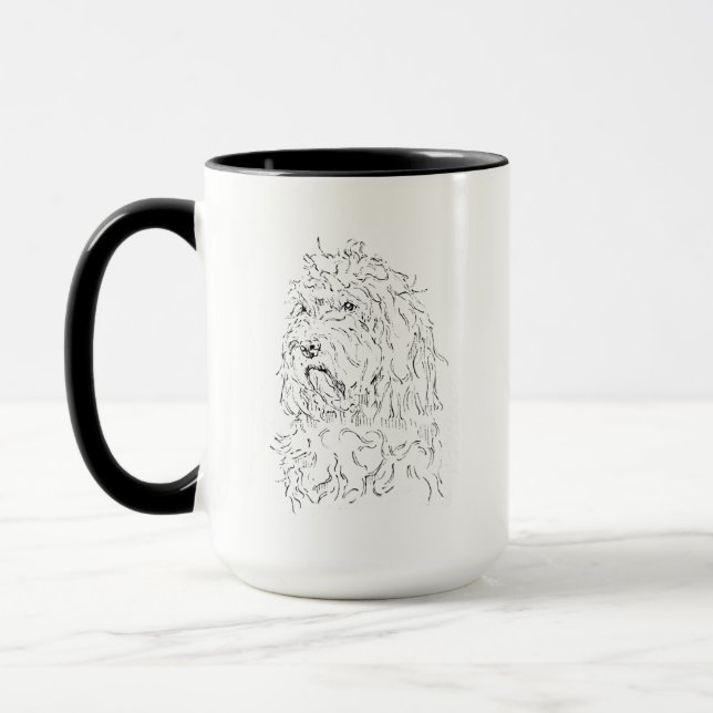 Taza de café con dibujo de perro Cockapoo (Izquierda)