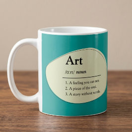Taza de café con diccionario de arte personalizado