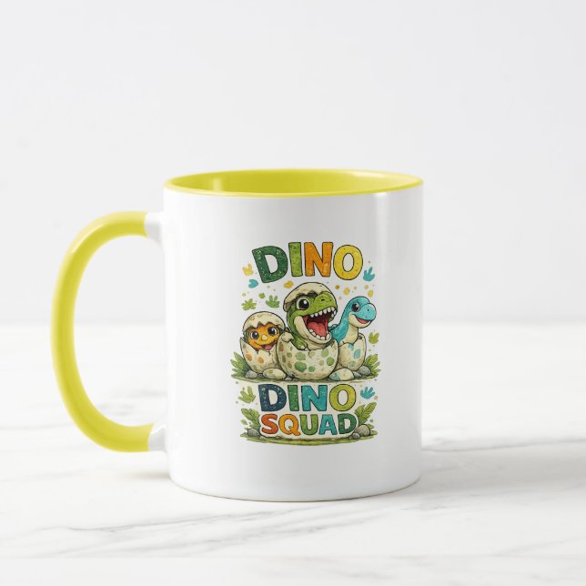 Taza de café con dinosaurios bebés lindos de Dino  (Izquierda)
