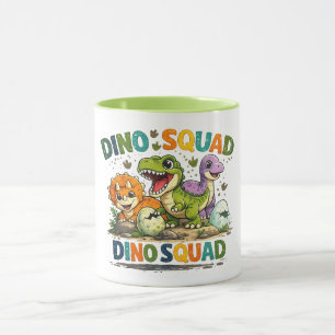 Taza de café con dinosaurios lindos de Dino Squad