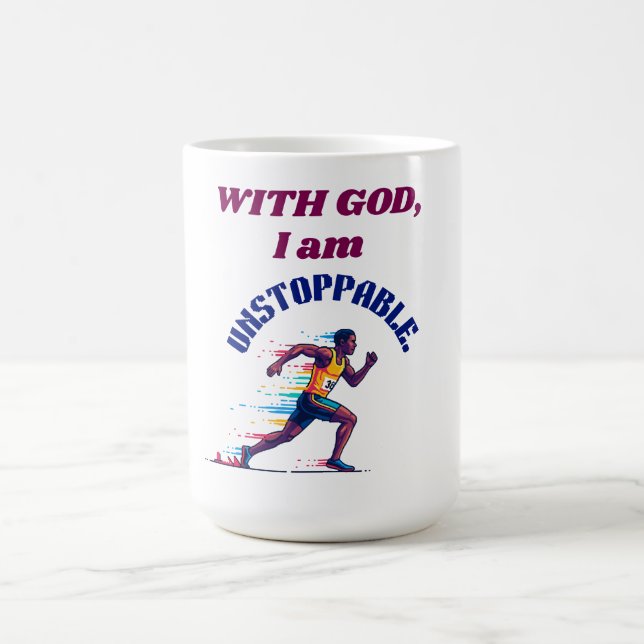 Taza De Café Con Dios, soy imparable (Centro)
