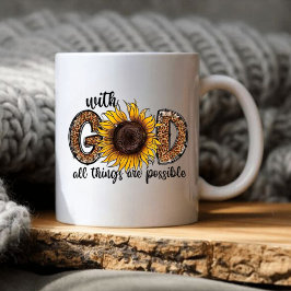Taza De Café Con Dios todas las cosas son posibles
