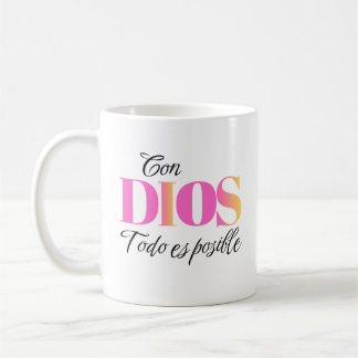 Taza De Café Con Dios Todo es Posible - Mateo 19:26 Christian A