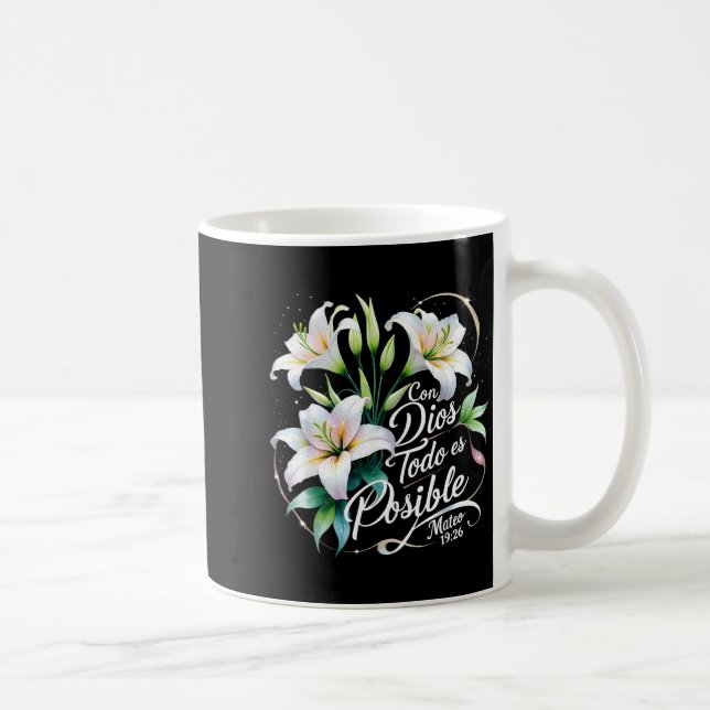 Taza De Café Con Dios Todo Es Sible Mateo 19_26 Gift  (Derecha)