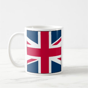 Taza de café con diseño cuadrado del Union Jack en
