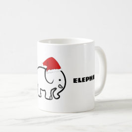 Taza de café con diseño de elefante blanco