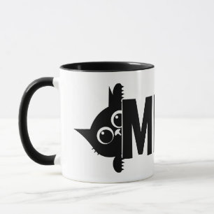 Taza de café con diseño de gato curioso Meow