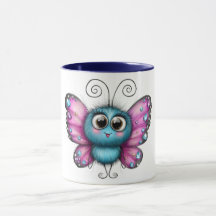 Taza de café con diseño de mariposa adorable