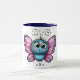 Taza de café con diseño de mariposa adorable
