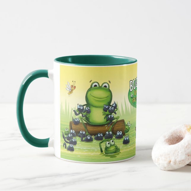 Taza de café con diseño de ranas (Con donut)