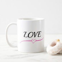 Taza de café con diseño moderno 'Amor en cada sorb