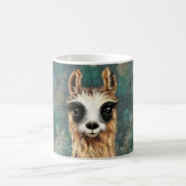 Taza de café con divertida alpaca (Centro)