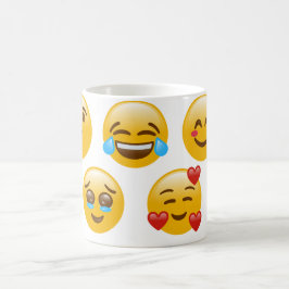 Taza de café con divertido patrón de Emoji – Cara