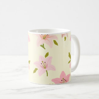 Taza de café con divertido patrón de jardín floral
