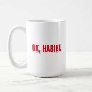 Taza de café con divertido término de cariño árabe