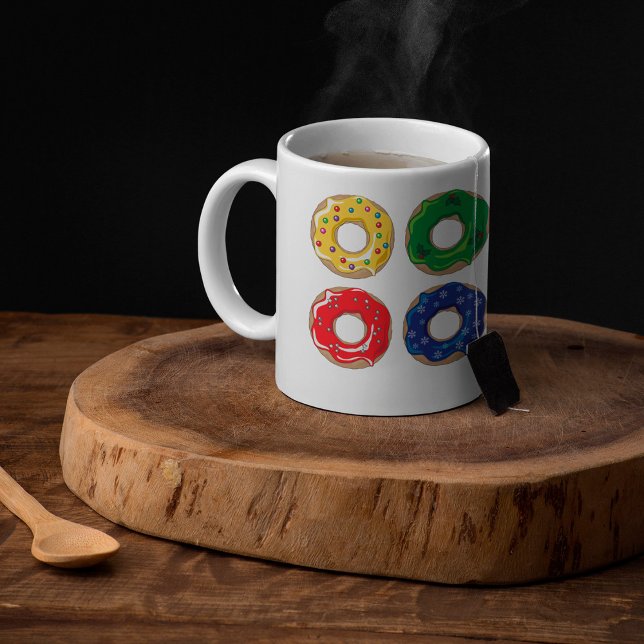 Taza de café con donas de Navidad (Subido por el creador)