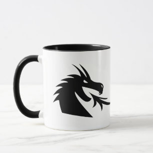 Taza de café con dos criaturas de cabeza de dragón