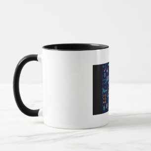 Taza de café con ecuaciones científicas de neón   