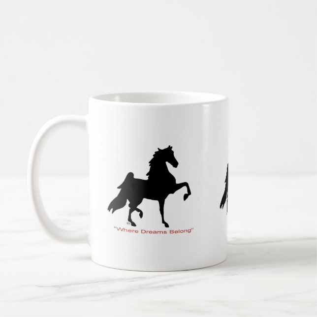 Taza de café con el americano Saddlebreds (Izquierda)