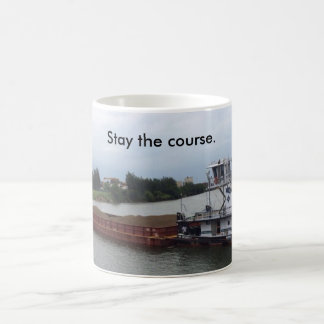 Taza de café con el barco y la gabarra--permanezca