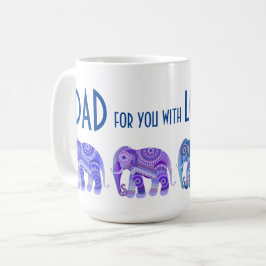 TAZA DE CAFÉ CON ELEFANTES AZULES REFRESCANTES