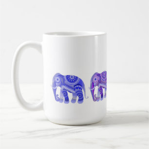 TAZA DE CAFÉ CON ELEFANTES AZULES REFRESCANTES