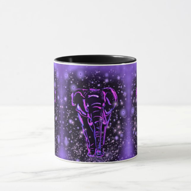 Taza de café con elefantes púrpura (Centro)