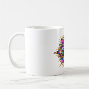 Taza de café con emblema de prisma de loto