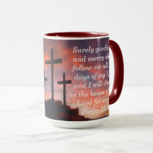 Taza de café con Escritura personalizada Salmo 23: